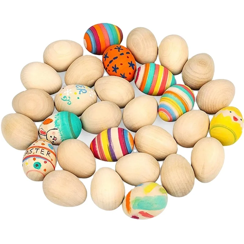kids DIY painting graffiti toy wooden toy eggs