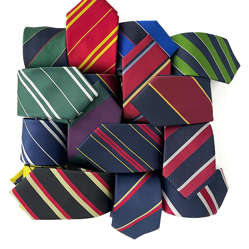 Woven Young Man Business Stripe Neckties Polyester Student Design Tie Supplier