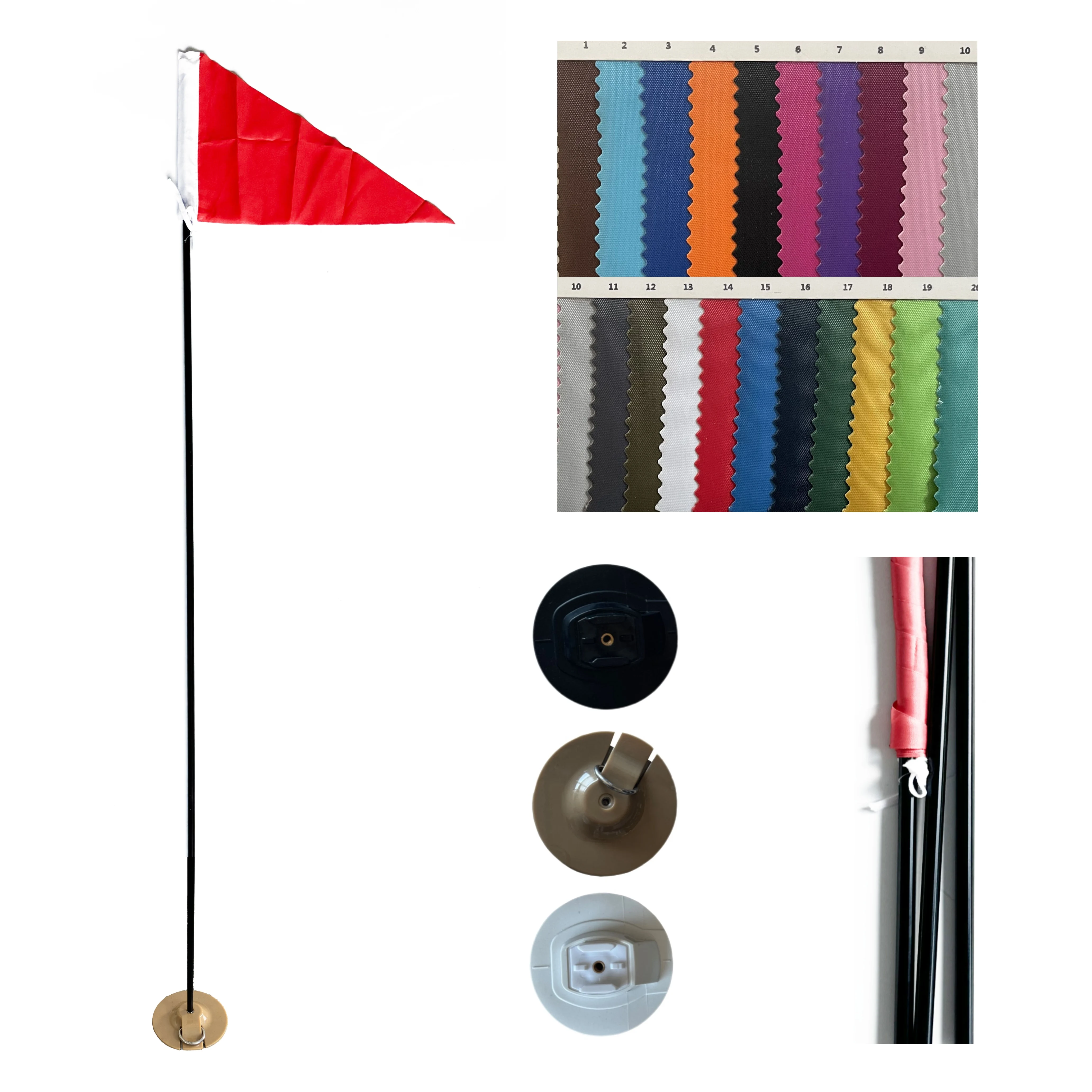 Hot Sale  3 Section Folding kayak safety flag pole DIY flags with removable mount base