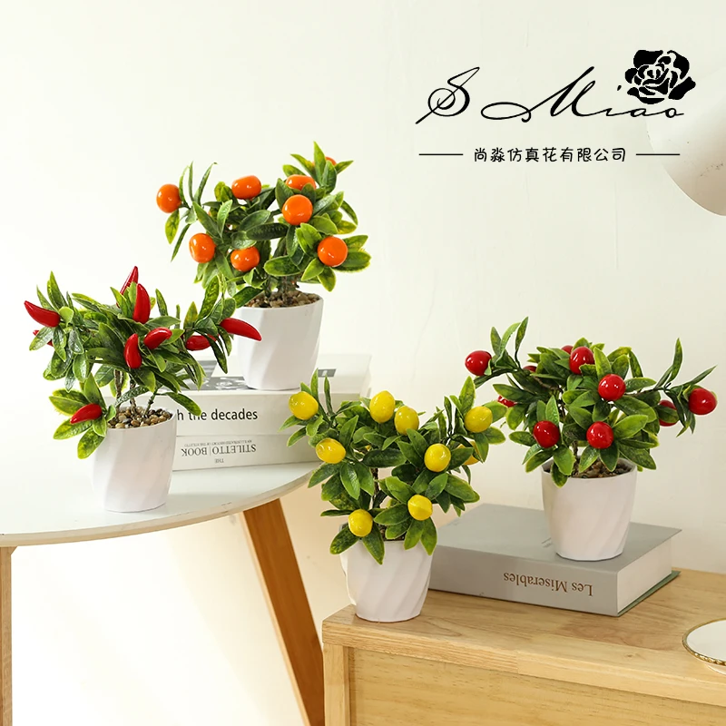 Hot Sale Wholesale Low MOQ Simulation Fruit Artificial Fruit Simulation Bonsai For Home Decoration