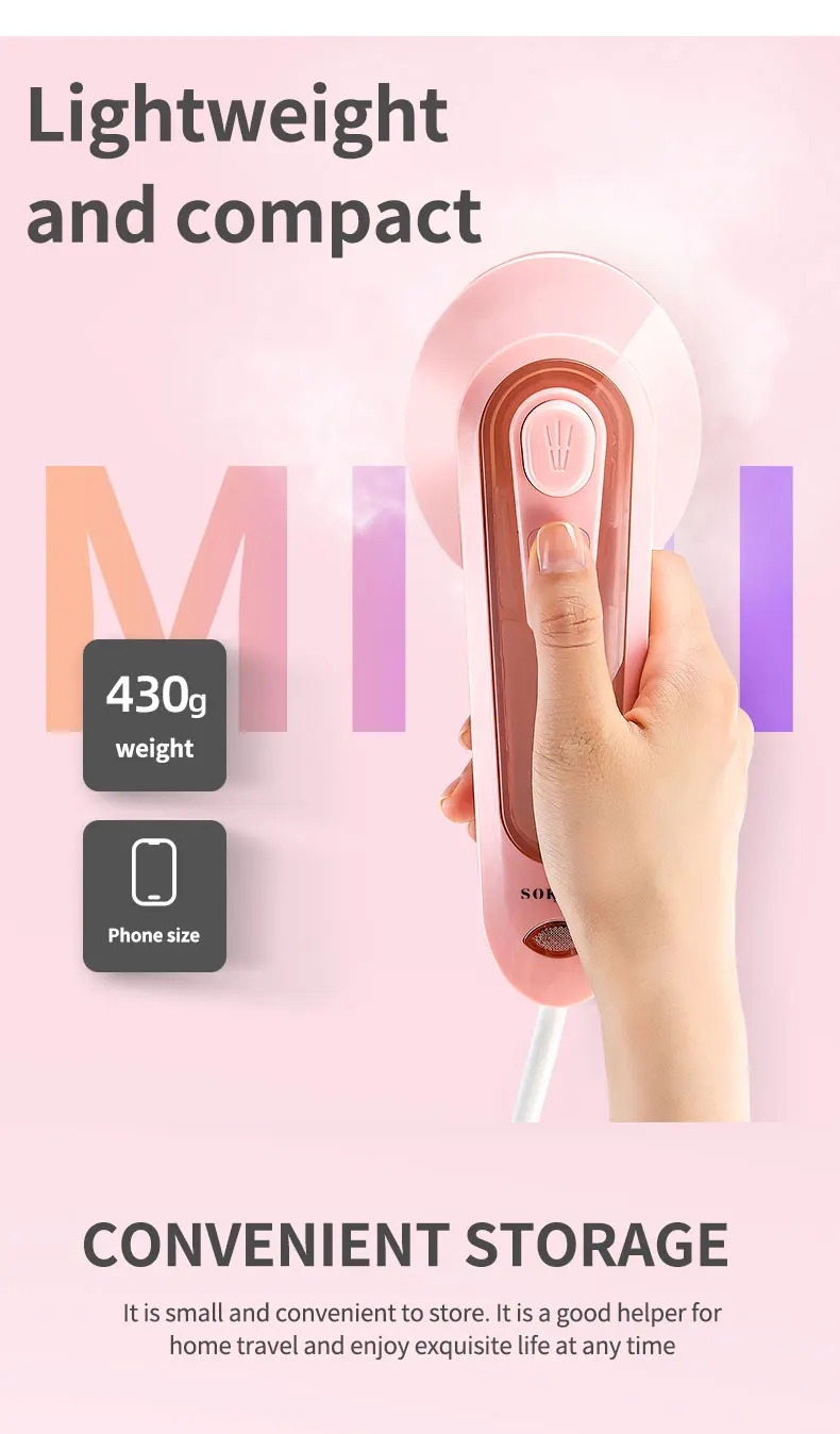 Sokany 3070 Iron Hand Held Portable Clothes Steam Irons Professional Garment Steamer