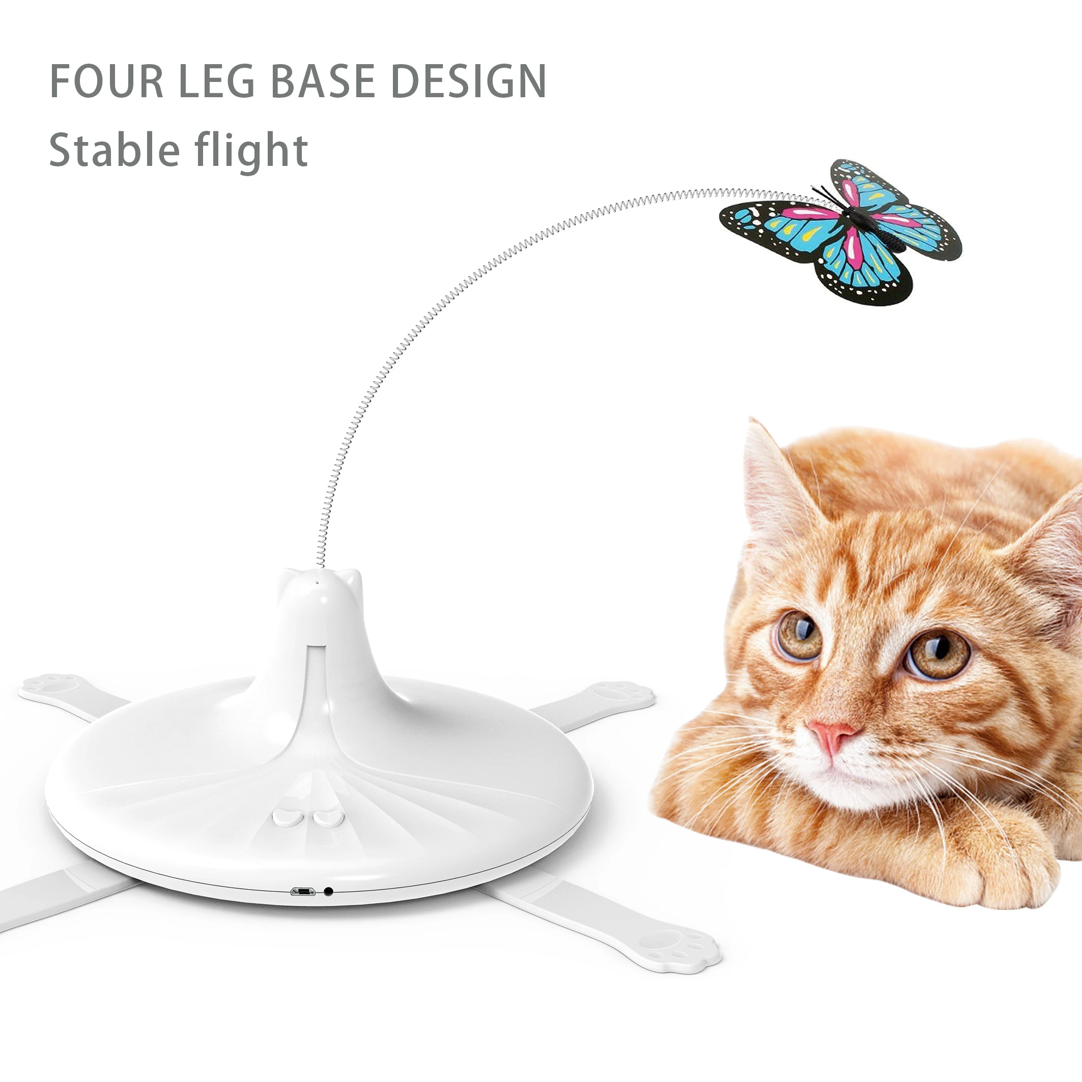 New Electronic Rotating  Butterfly Shape Catch Training interactive Funny Cat Toys