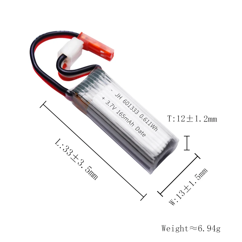 Customizable Battery 601333 Small Li-polymer 3.7v 165mah Soft case Rechargeable Lithium Polymer Battery  for Drone