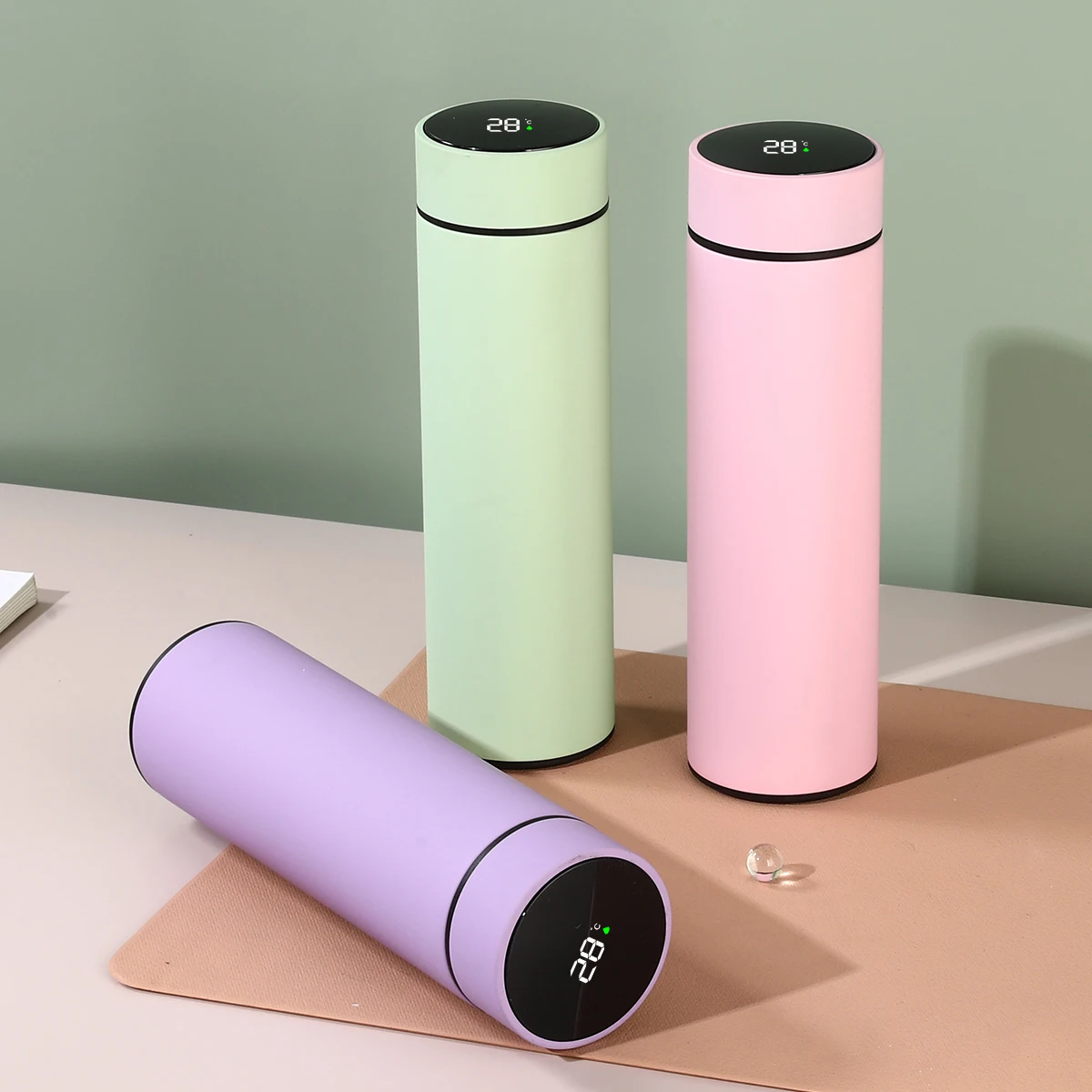 Intelligent Smart Temperature Thermos Water Bottle Modern Design Vacuum Stainless Steel Sensor Electronic Reminding Office Use