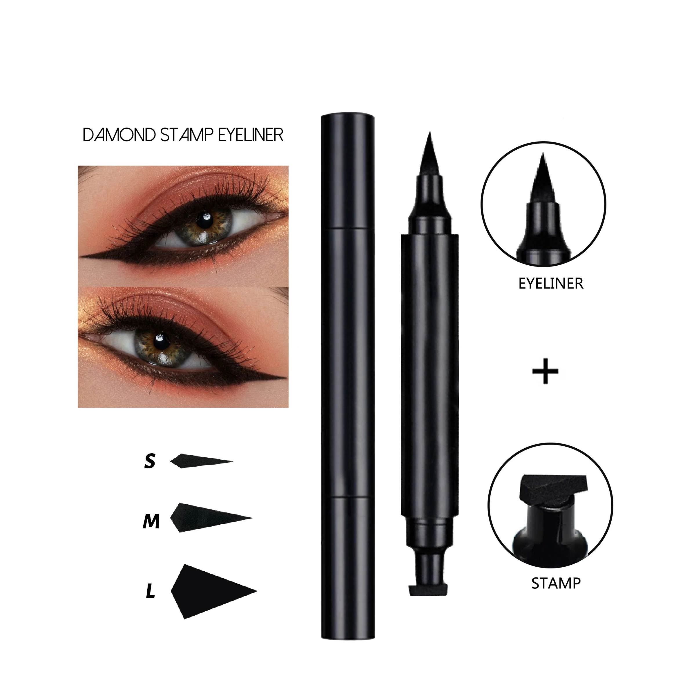 Cat Eye Waterproof Liquid Eyeliner Set 3.5g Pen Form Colorful Makeup Tools-Black Brown Purple Blue Lasting Features Eye Beauty