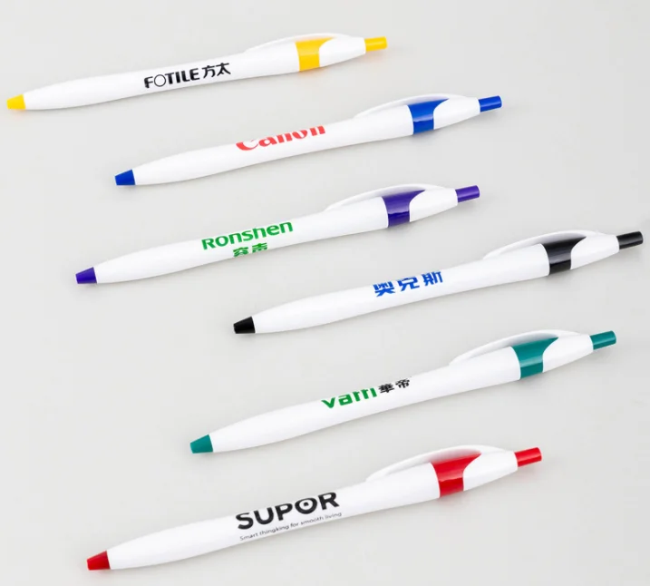 Custom Cheap Plastic Rebound Ballpoint Pens Solid Promotional Orange Logo Ball Pen with Your Logo