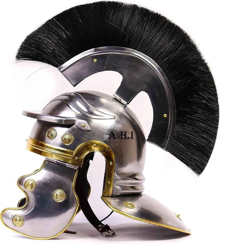 Warrior Knight Iron Helmet Spartan Medieval Helmet With Horsehair Plume Safety Best Quality Handicrafts Home Decor