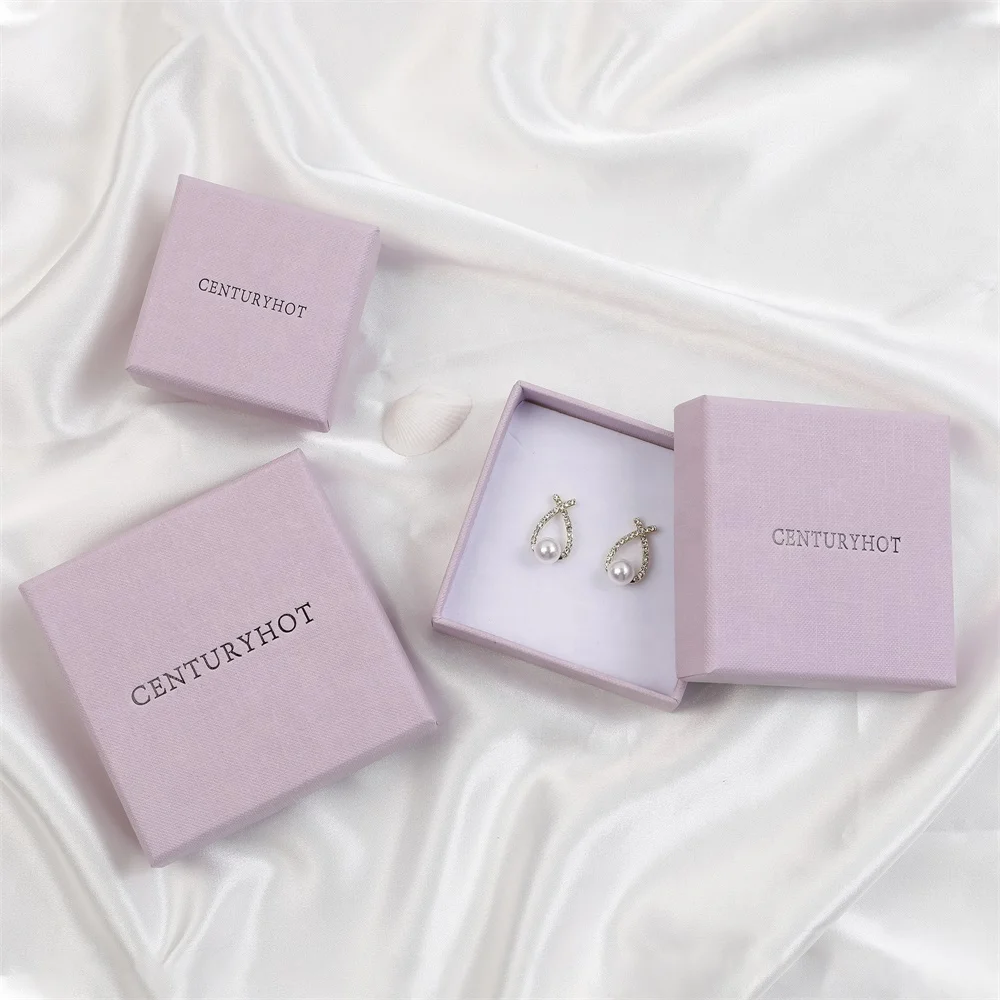 Wholesale 9*9cm Lid Box  Paper Cardboard Jewelry box With Sponge Pad  Inside Necklace Bracelet Ring Earrings Box With logo