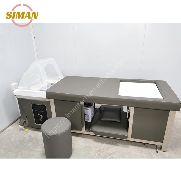 Siman pedicure shampoo bed with constant warm water circulation and steamer foot spa therapy hair washing salon furniture