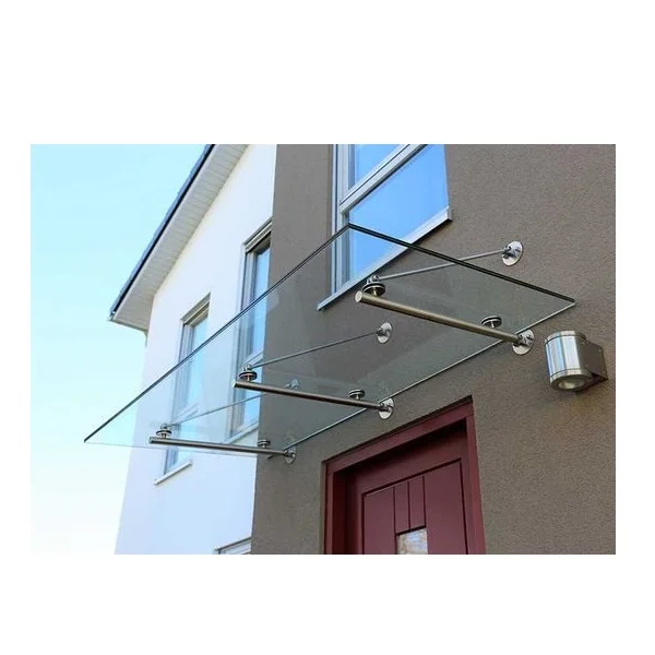 CBMMART factory modern entrance door stainless steel bracket outdoor retractable glass awning canopy tent