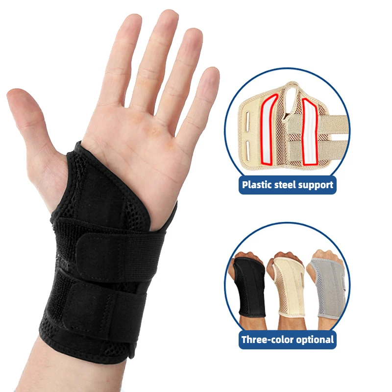 Carpal Tunnel Wrist Brace by BraceUP for Men and Women - Metal Wrist Splint for Hand and Wrist Support and Tendonitis Arthritis