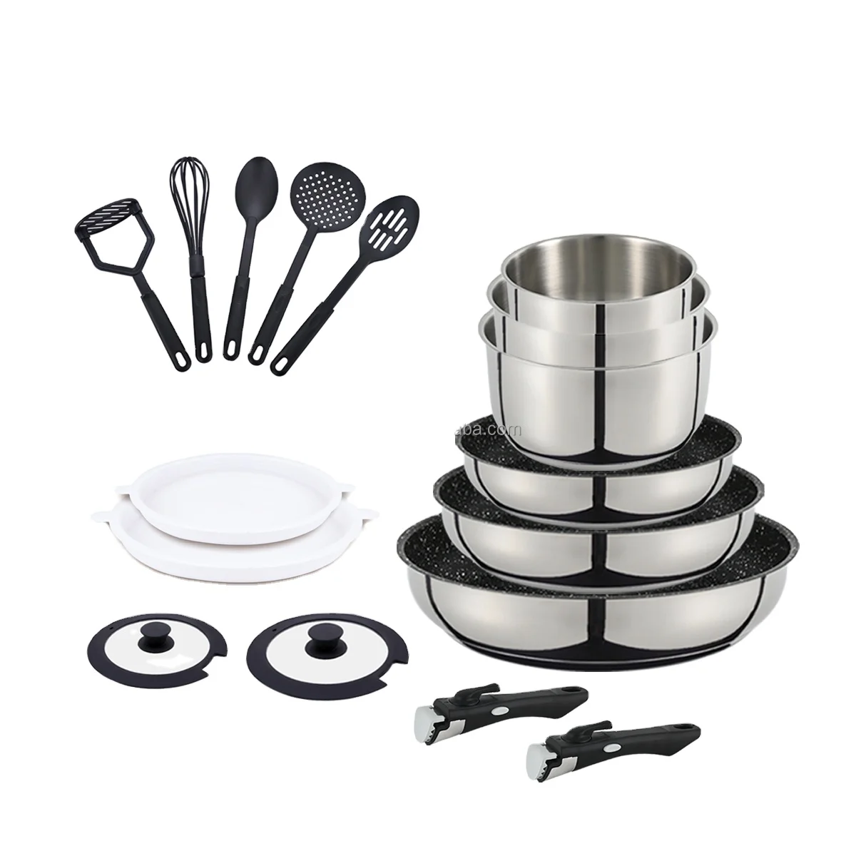 Dishwasher Safe pot set cookware set cooking with Granite Non-Stick Coating Cookware Sets