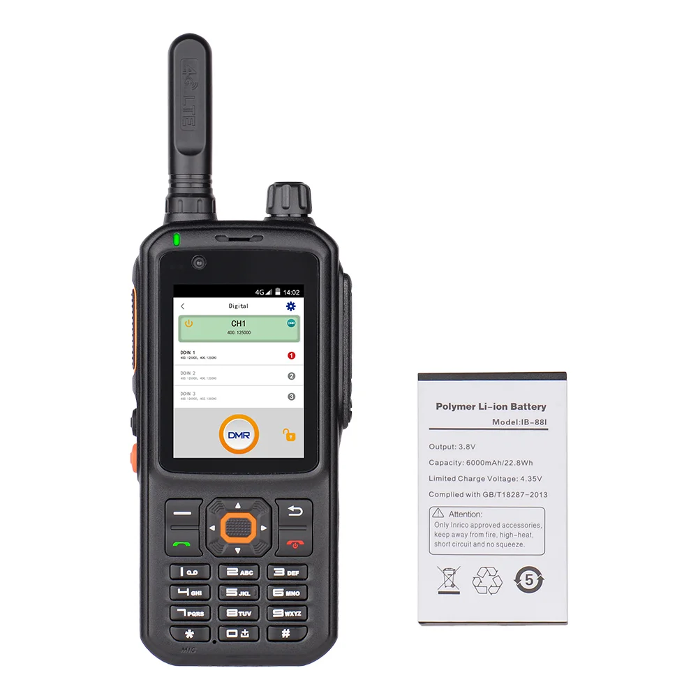 wireless network intercom handheld walkie talkie radio Inrico dual band UHF VHF radio T368 Multi mode DMR+POC walkie talkie