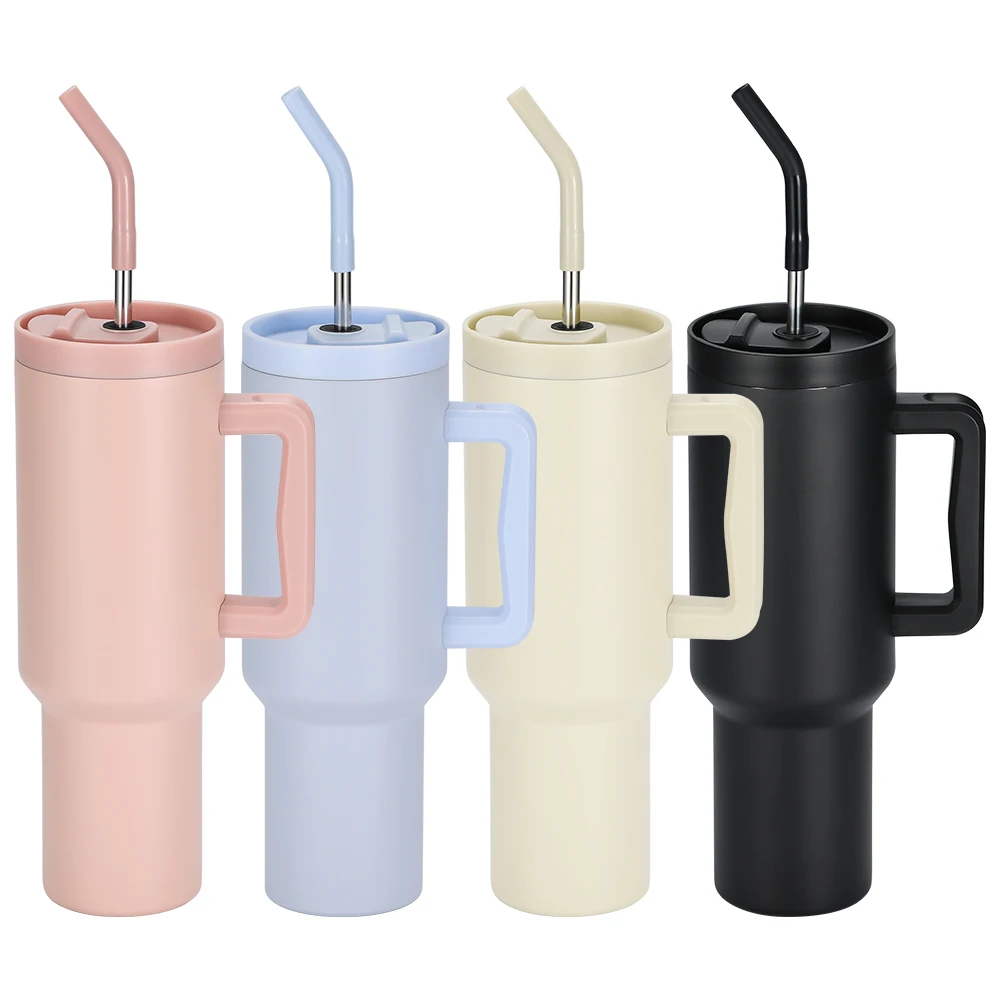 Sports 40oz 1200ml New Stainless Steel Insulated Travel Tumbler Leakproof  With Stainless Steel Straw