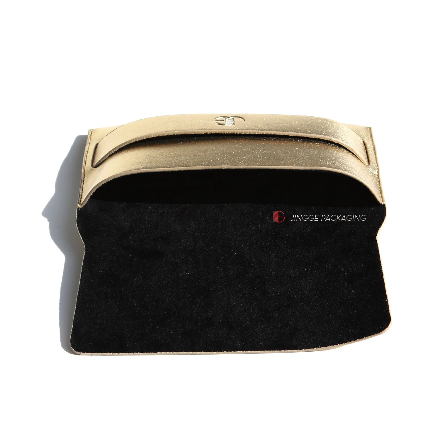 Glossy Custom Logo Optical Frame Eyewear Bag Cases Luxury Leather Case for Eyeglasses