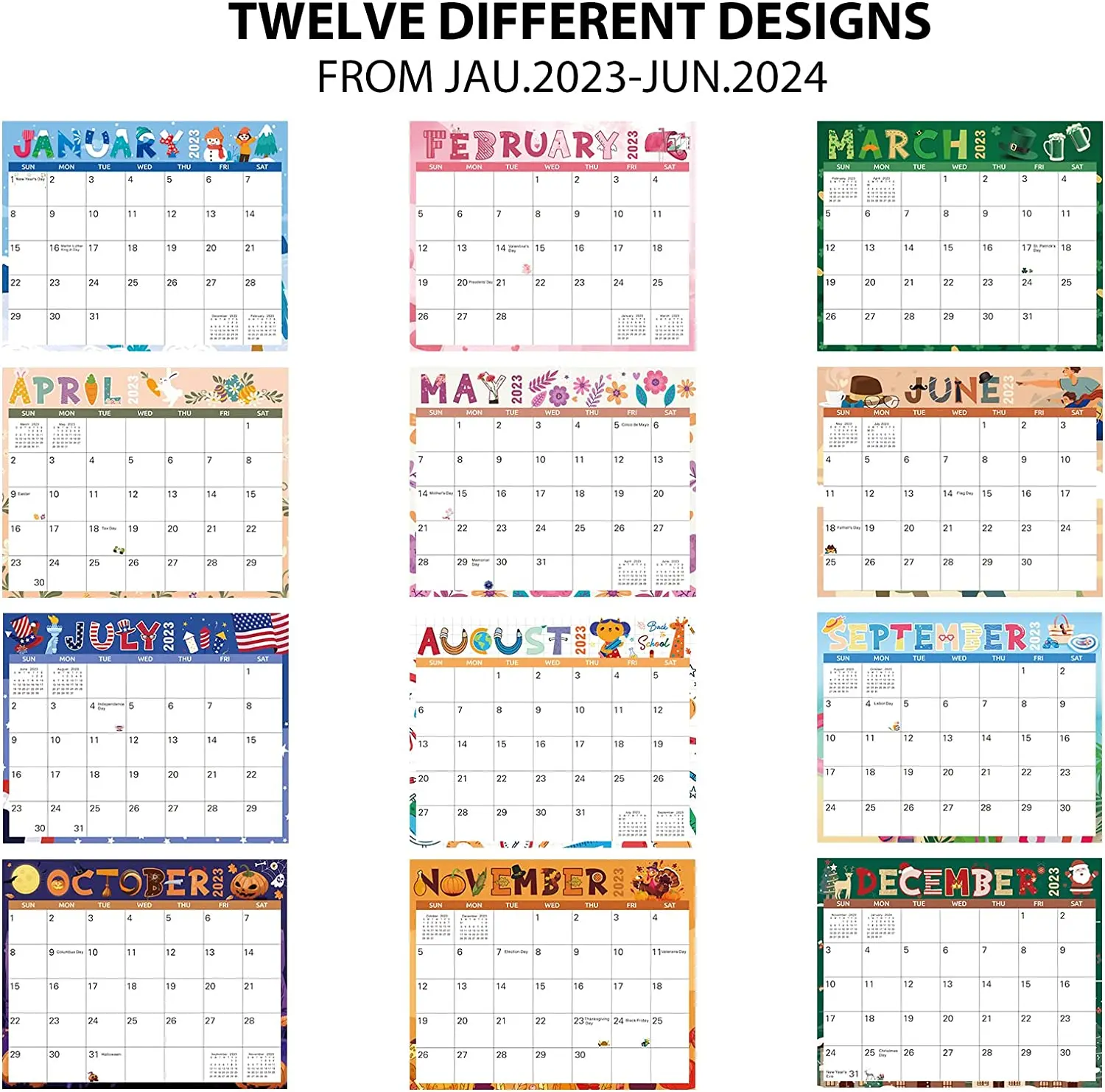 Custom magnetic whiteboard planner magnet calendars for fridge from May 2023 to Dec 2024 with sticky notes for planning