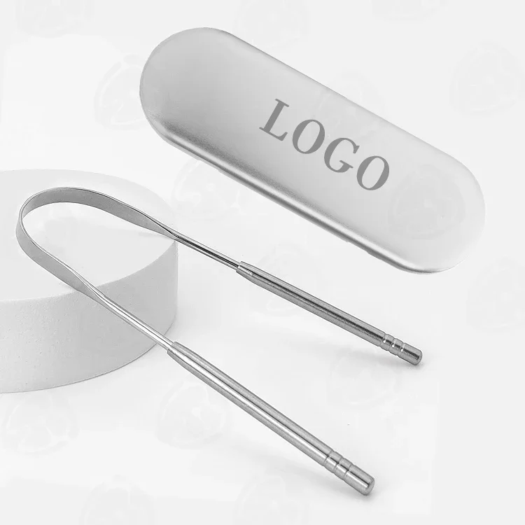 New Clean Up The Mouth Oral Tongue Cleaner Brush Oral Hygiene Care Tools Stainless Steel Copper Tongue Scraper For Adult