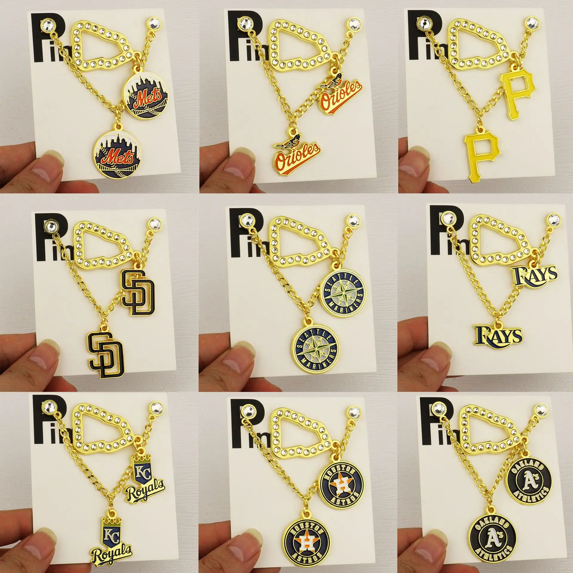 New Era hat pin MLB team logo decorative hat pendant_hat chain metal pin