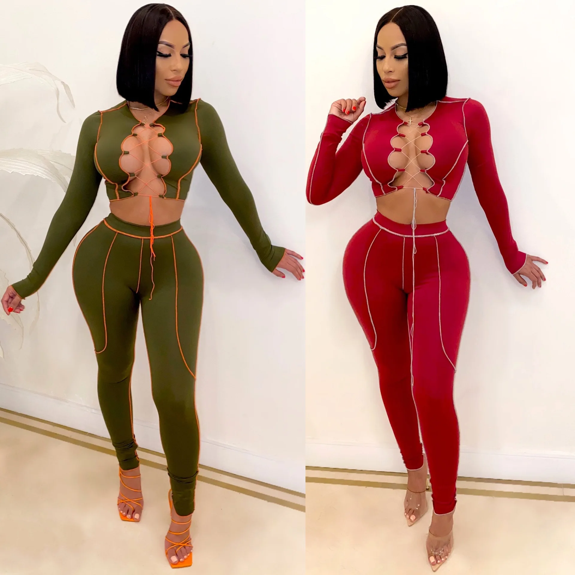 2021 на каждый день на осенний сезон, комплект для женщин одежда Одноцветный брючный костюм комплект из двух предметов спортивные костюмы комплект из 2 частей для женщин