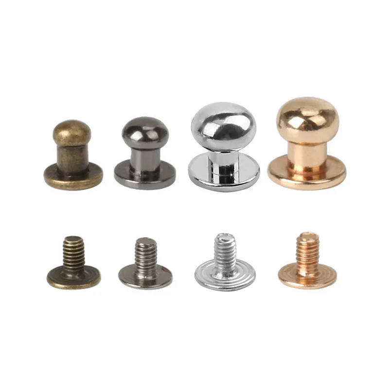 Wholesale Handbag Screws Alloy Round Head Button Studs Screw Rivet for Leather
