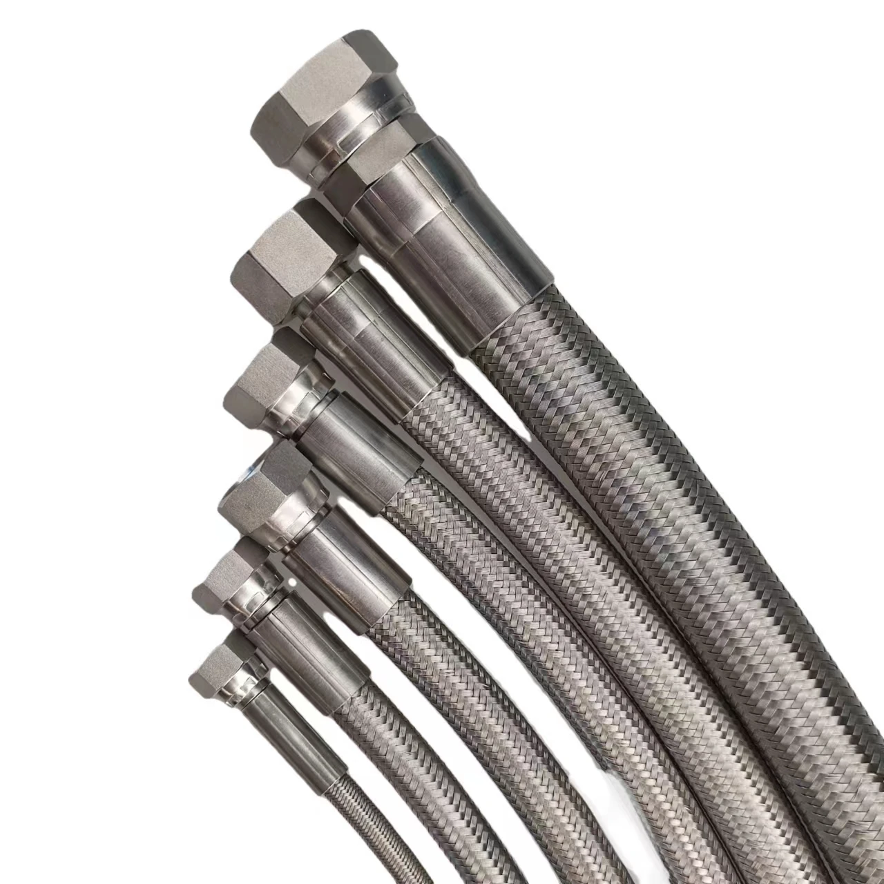 Silicone Cover Corrugated 304 ss Stainless Steel Wire Nylon Oil Cooler Assembly Pipe Tube Cheap Braided PTFE Hose