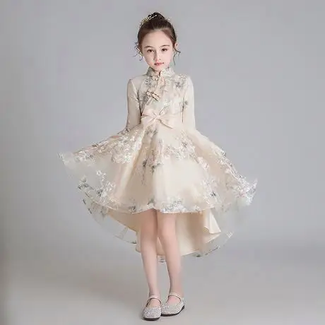 MKMN Hot selling Chinese traditional embroidered floral dress party girl dress
