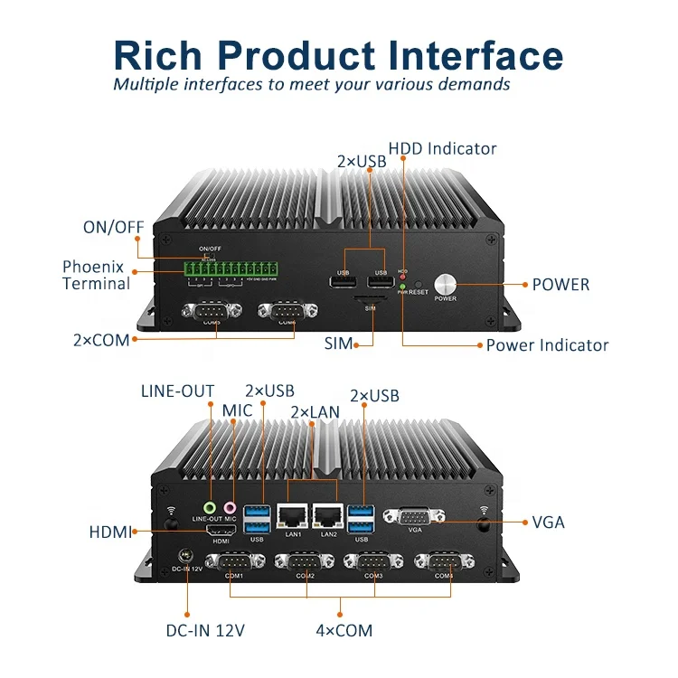 Мини-ПК Darveen без вентилятора настольный ПК J1900 i3 i5 i7 NUC мини-ПК с 6 RS232 двойной Lan промышленный