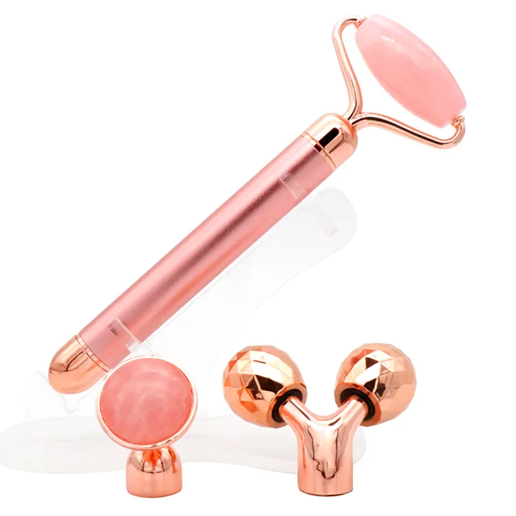 
3D Massage Jade Roller Vibration Energy Beauty Bar Facial Anti-aging Jade Roller Massage 