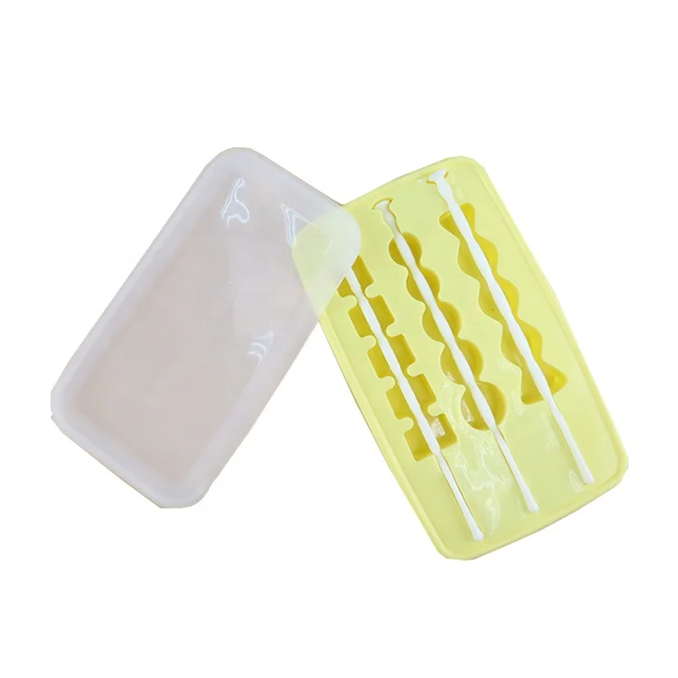 Reusable Lemon Fruit Shape Giant Lollipop Mold Lemon Shape Silicone Popsicle Mold For Kids