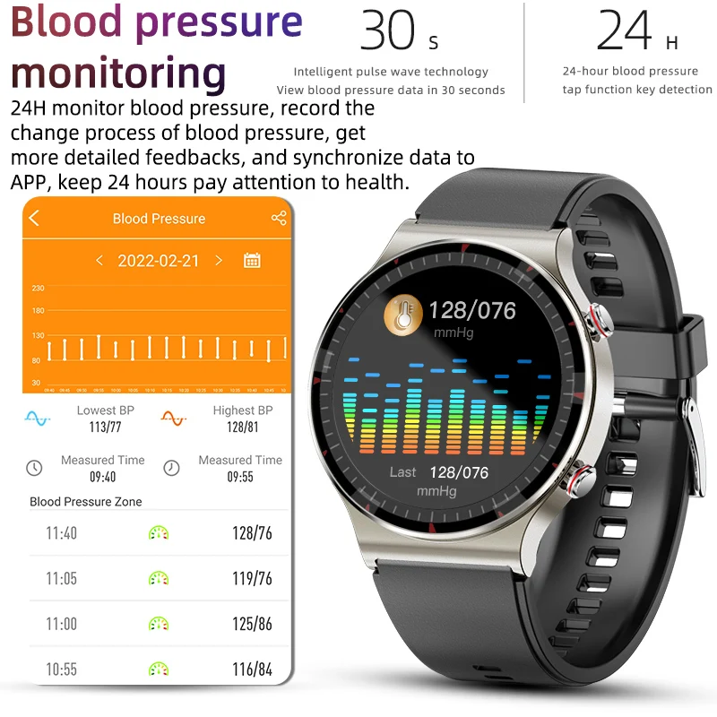 High Quality G08 Ppg Ecg Smart Watch Heart Rate Monitor Smart Watch Medical Grade Health Smart Watch