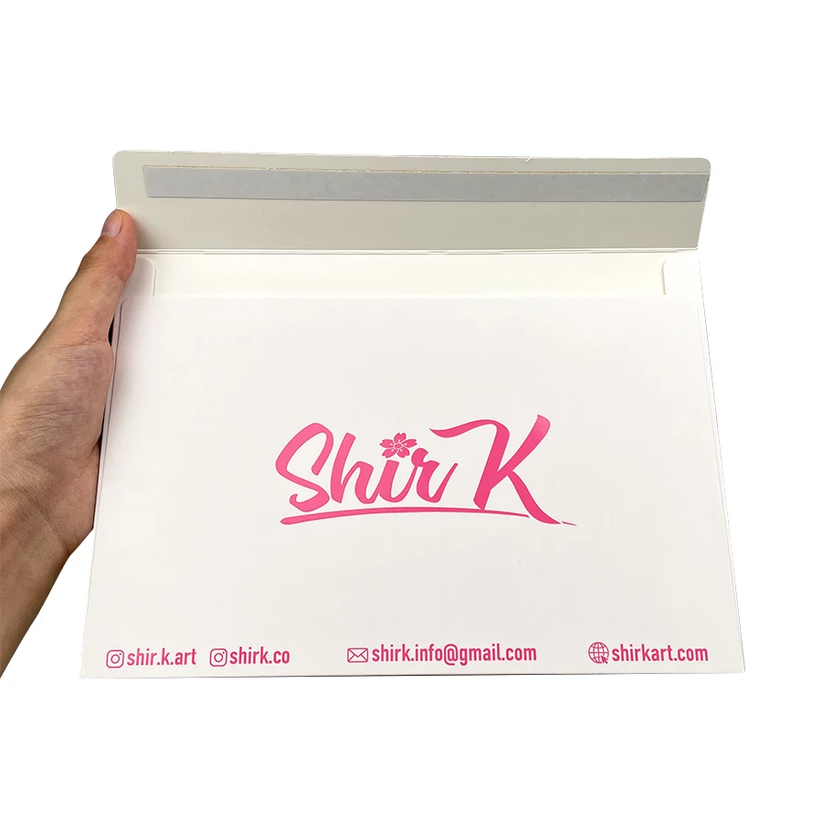 A4 A5 A6 Foldable Custom Color Print Stamping Logo Small Cardboard Envelope for Picture Photo