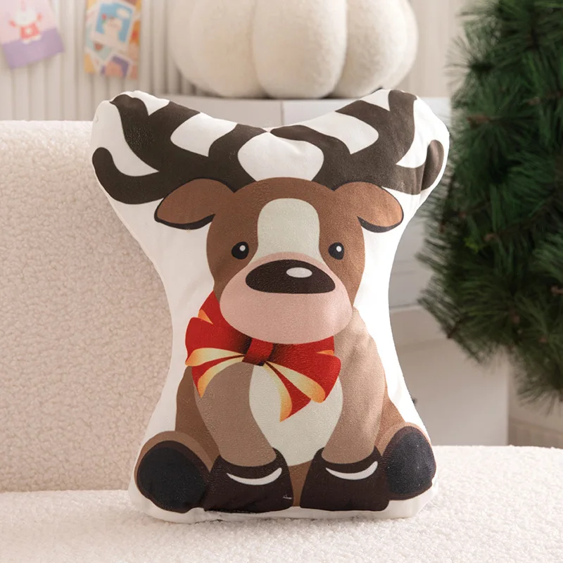 Home Decoration Low MOQ custom cute design irregular shaped cartoon Anime christmas tree throw pillows cases