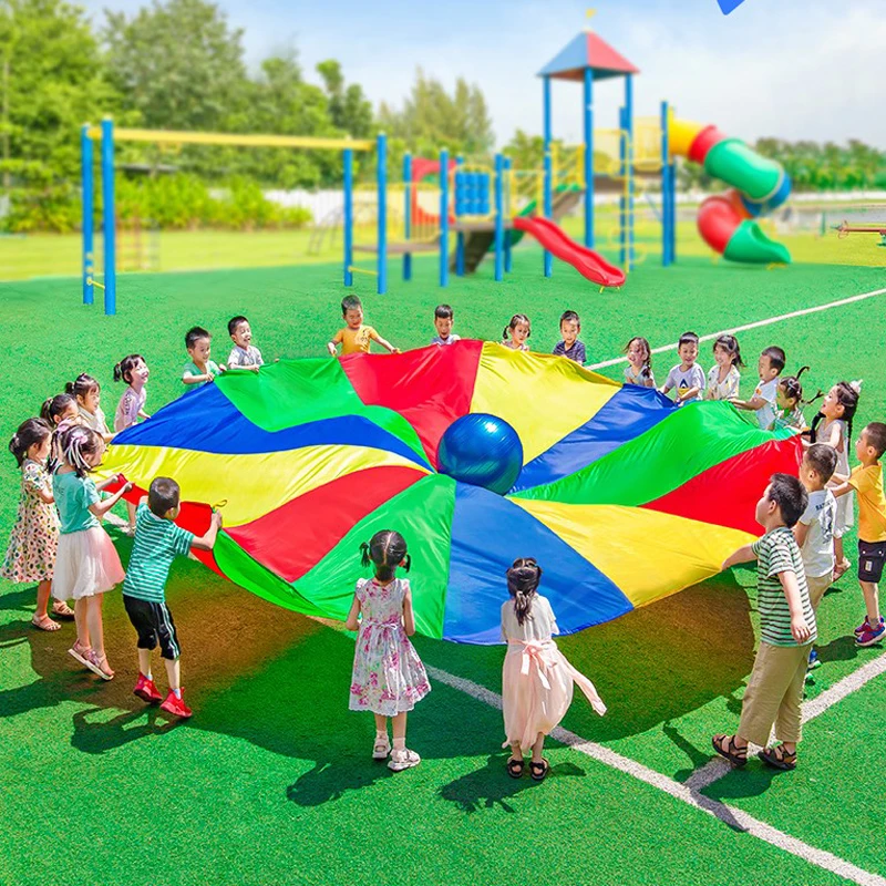 Parachute Toy Tent Games Kindergarten Team Games And Outdoor Playground Activities Kids Play Parachute Rainbow