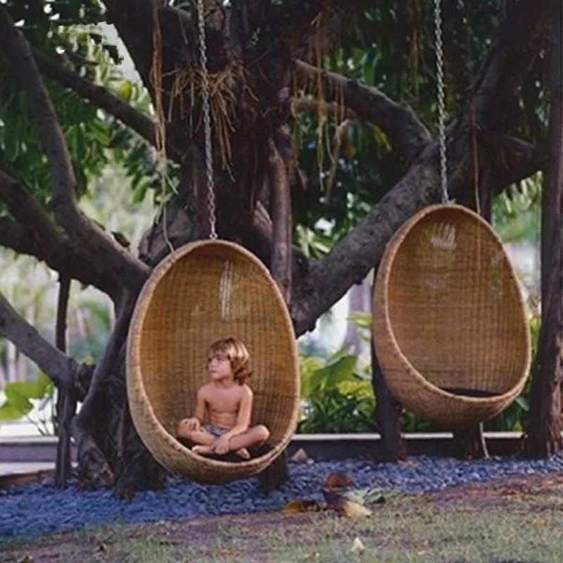 Adult Outdoor Swingasan Cocoon Macrame Swing Wicker Used Egg Rattan Hanging Chair