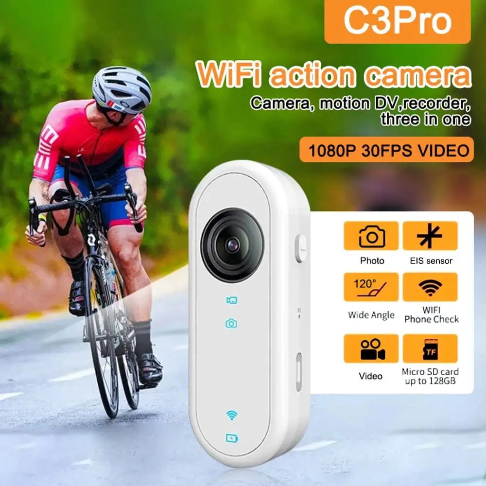 FHD 1080P WiFi Outdoor Sports Waterproof EIS Bicycle Helmet Driving Camera