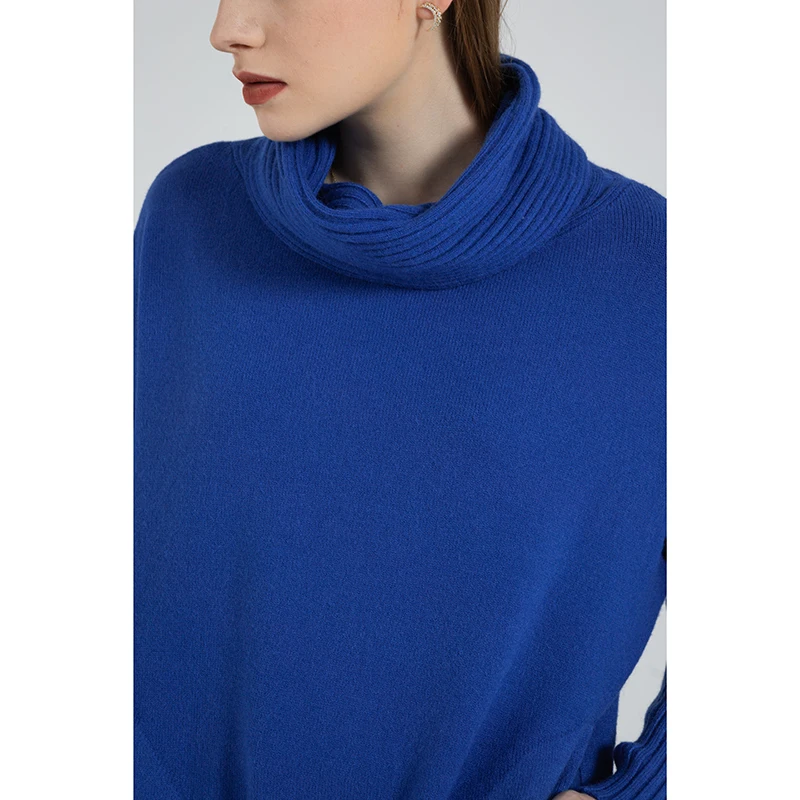 Изготовленный На Заказ пуловер с длинным рукавом и высоким воротником Женский вязаный свитер для девочек