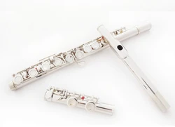 Factory Price Colored 16 Closed Holes Metal Flute C Key Copper-Nickel Recorder Flute