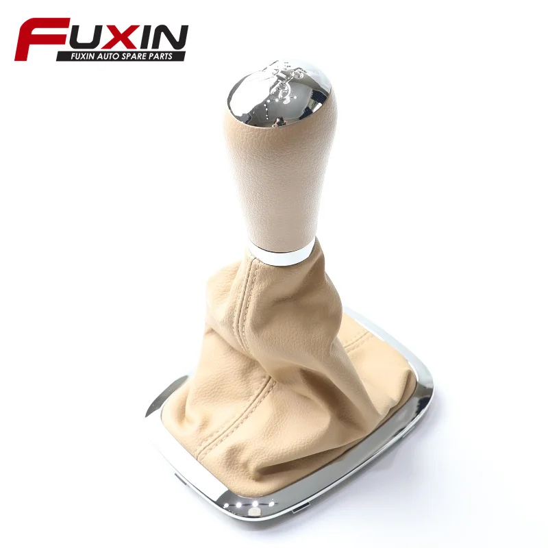 beige color leather gear shifter dust boot and knob assembly for chery tiggo 3 2010-2015
