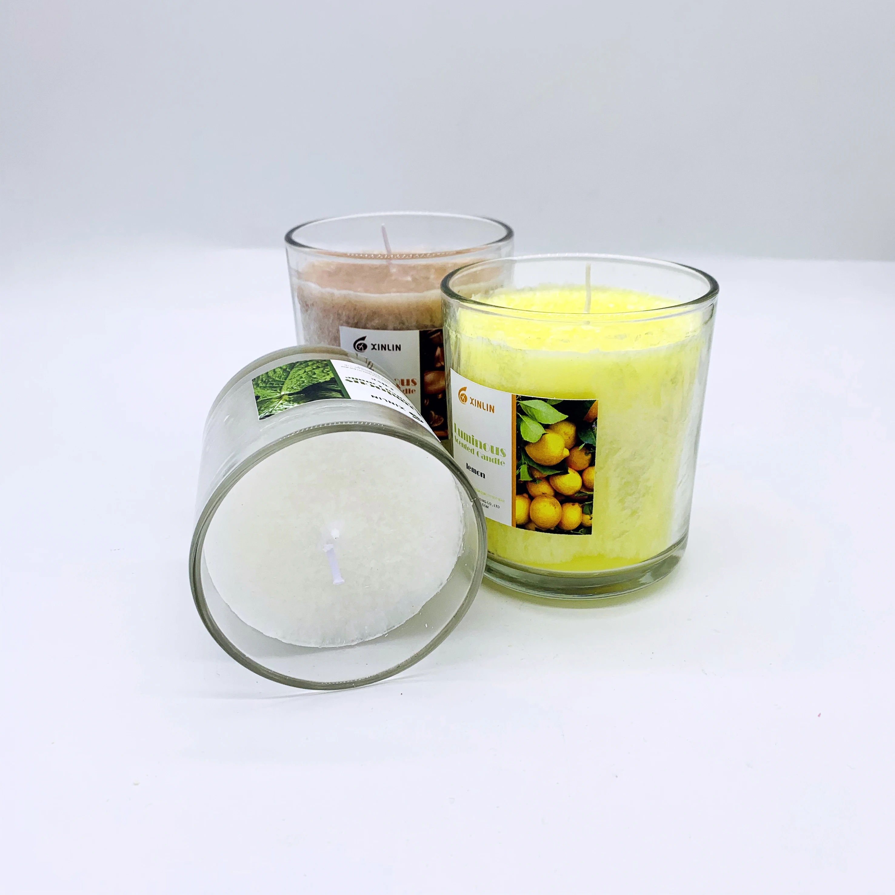 100% Natural Palm Wax Christmas LED Scented Candle for Home Decoration Scented Candle In Glass Jar in Bulk