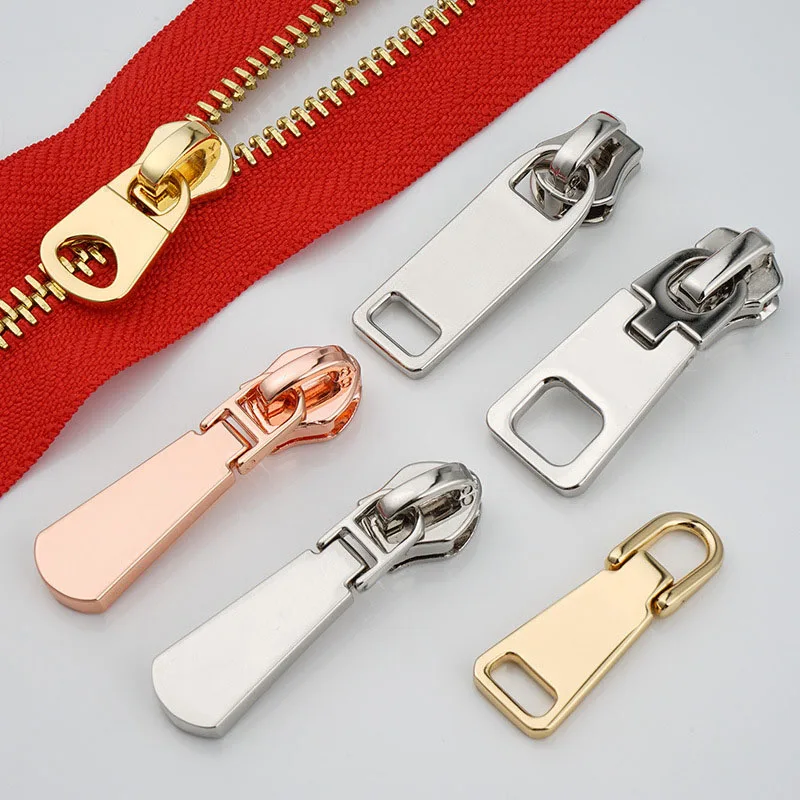 Wholesale Luxury Zipper Sliders Size 5 High Quality Metal Puller Plating Gold Zipper Sliders