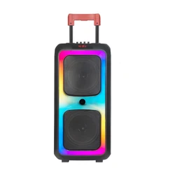 8 Inch Karaoke Circle Amplified Speaker Wireless Woofer Speaker Mic Remote Control Color Led Outdoor Tws Party Trolley Speaker