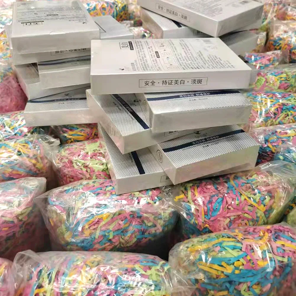 Bio Degradable Wood Straight Shredded Paper Filler For Carton Filling Shredded Crinkle Paper