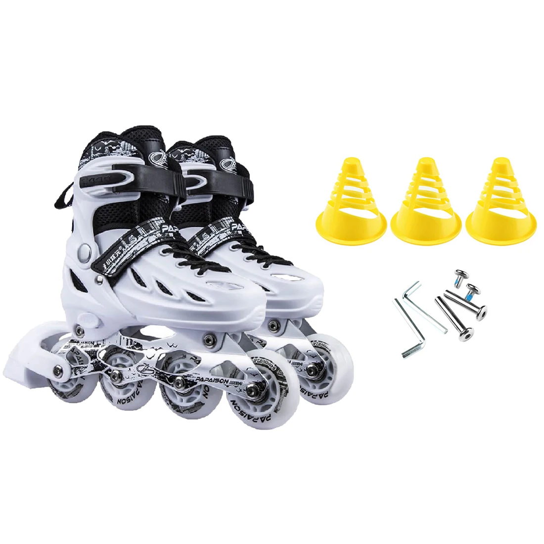 PVC adjustable inline roller skate unisex PU Rubber Aluminium Alloy & Cotton printed letter sports skating shoes