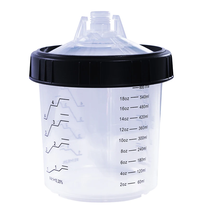 
New 600ml Cup Measurement Automotive Paint Systems with Black Circle Replacement for PPS Cup 