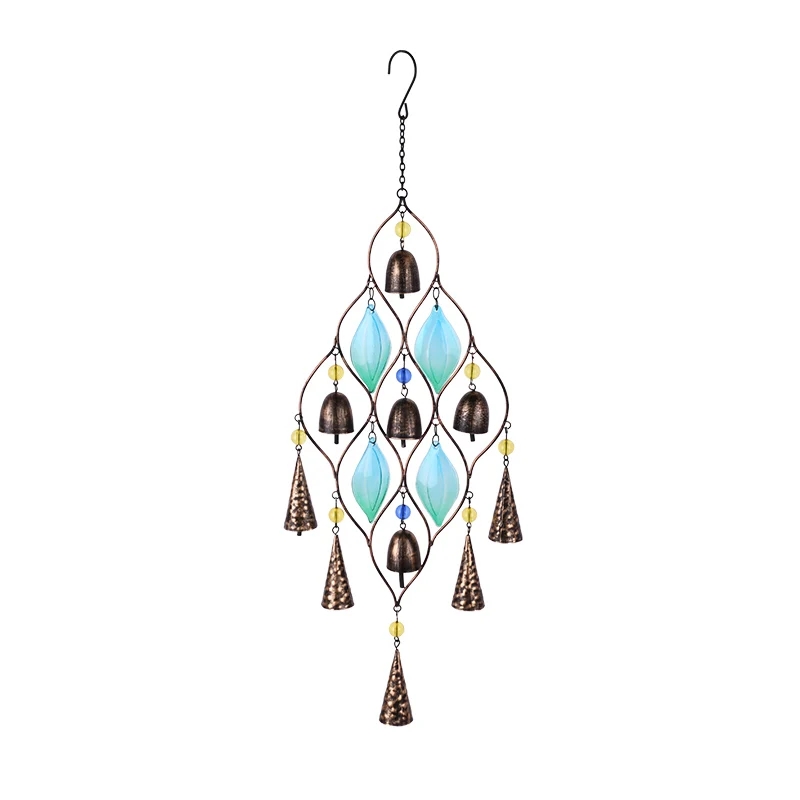 glass pendant iron crafts decoration creative home wind bell bell wind chime