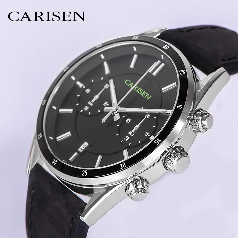 OEM ODM manufacturer custom logo japan movt quartz pilot watch stainless steel bezel l wrist men carisen