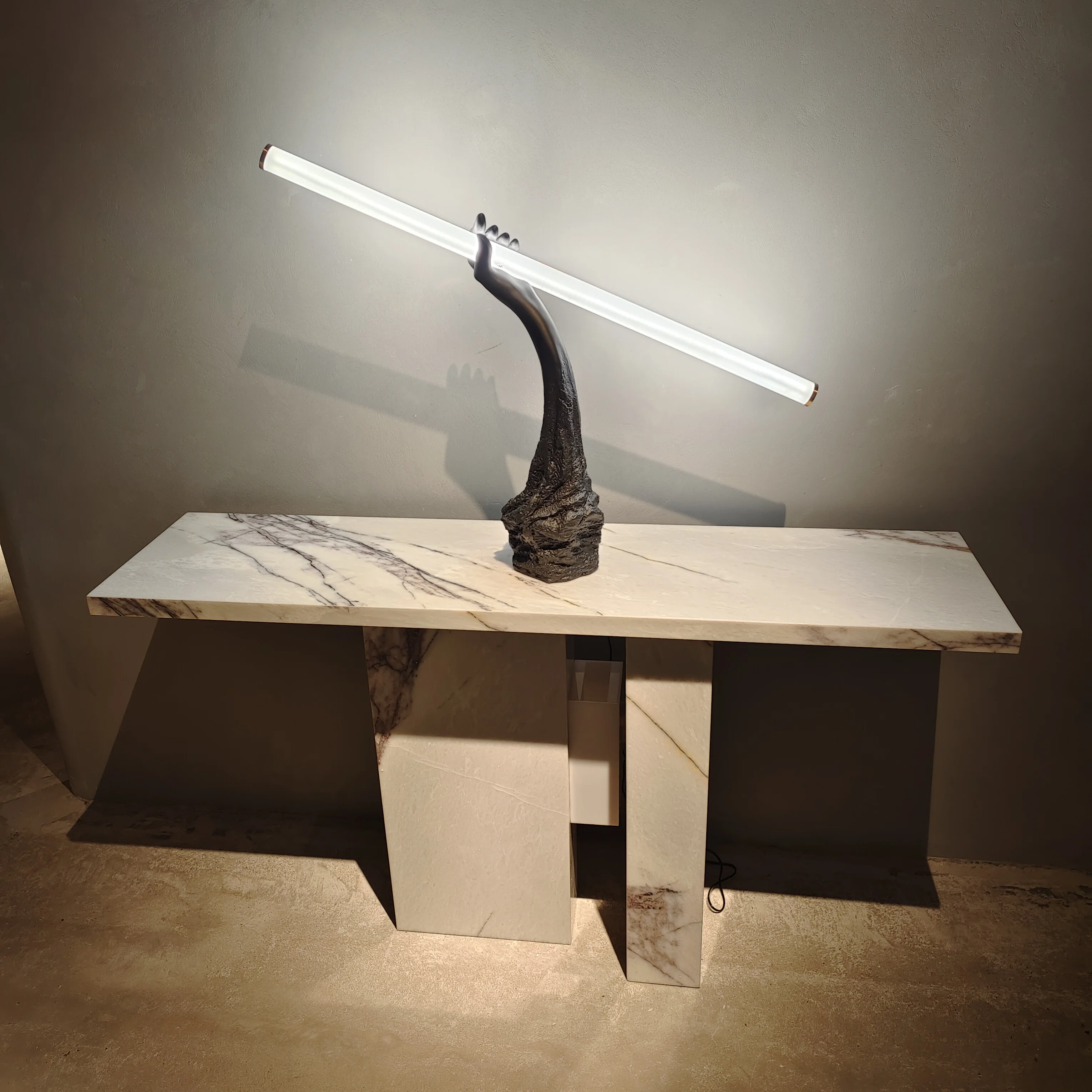 Hallway rectangular design led insert marble console table 150 cm more marble colors available console table for living room