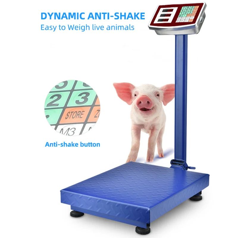 multifunctional 150/300kgs Lcd display household scales Fruits vegetables pig weighing scale with pricing