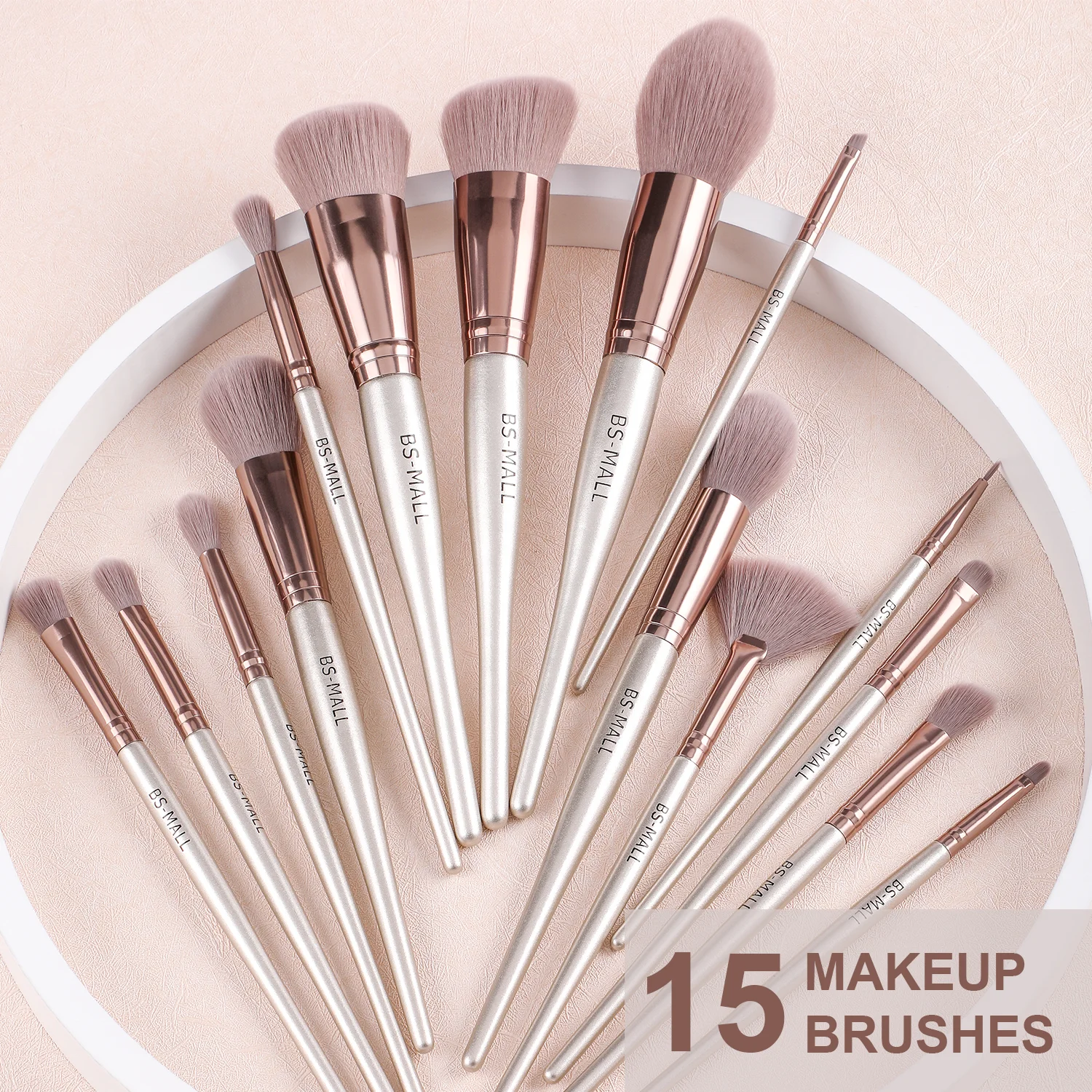 Luxury 15PCS Vegan Makeup Brushes OEM ODM Wholesale Synthetic Private Label Face Cosmetic Makeup Brush Set