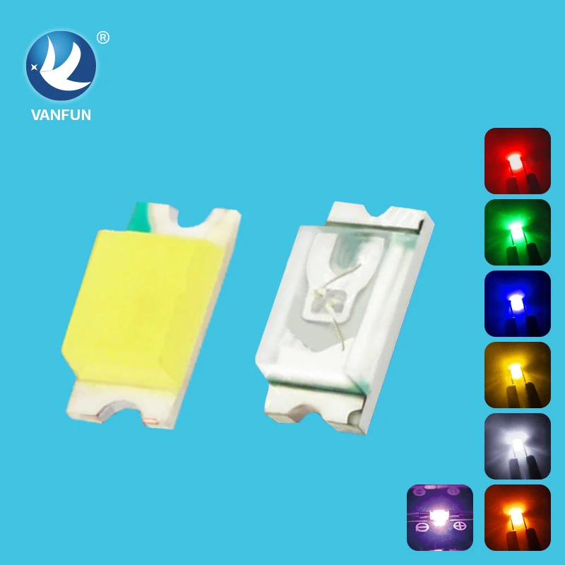 Vanfun высококачественный 1206 SMD светодиодный Резистор Чип оптом электронные компоненты RGB/UV/белый/красный/синий/желтый/зеленый 5 мм 3 В